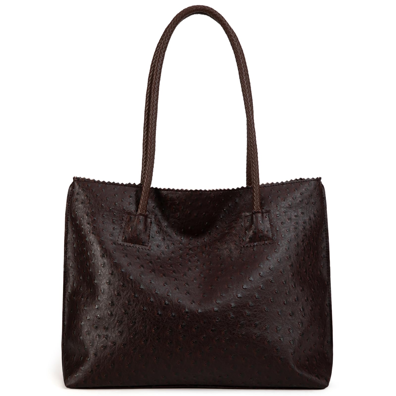 Milan ChivaTote Bag for Women with Zipper Large Ostrich Vegan Leather Shoulder Purses and Handbags