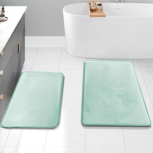 Miniatura 87 de Clara Clark - Tapetes para baño de espuma viscoelástica, terciopelo y felpa ultra suave, antideslizantes, lavables a máquina y de secado rápido,