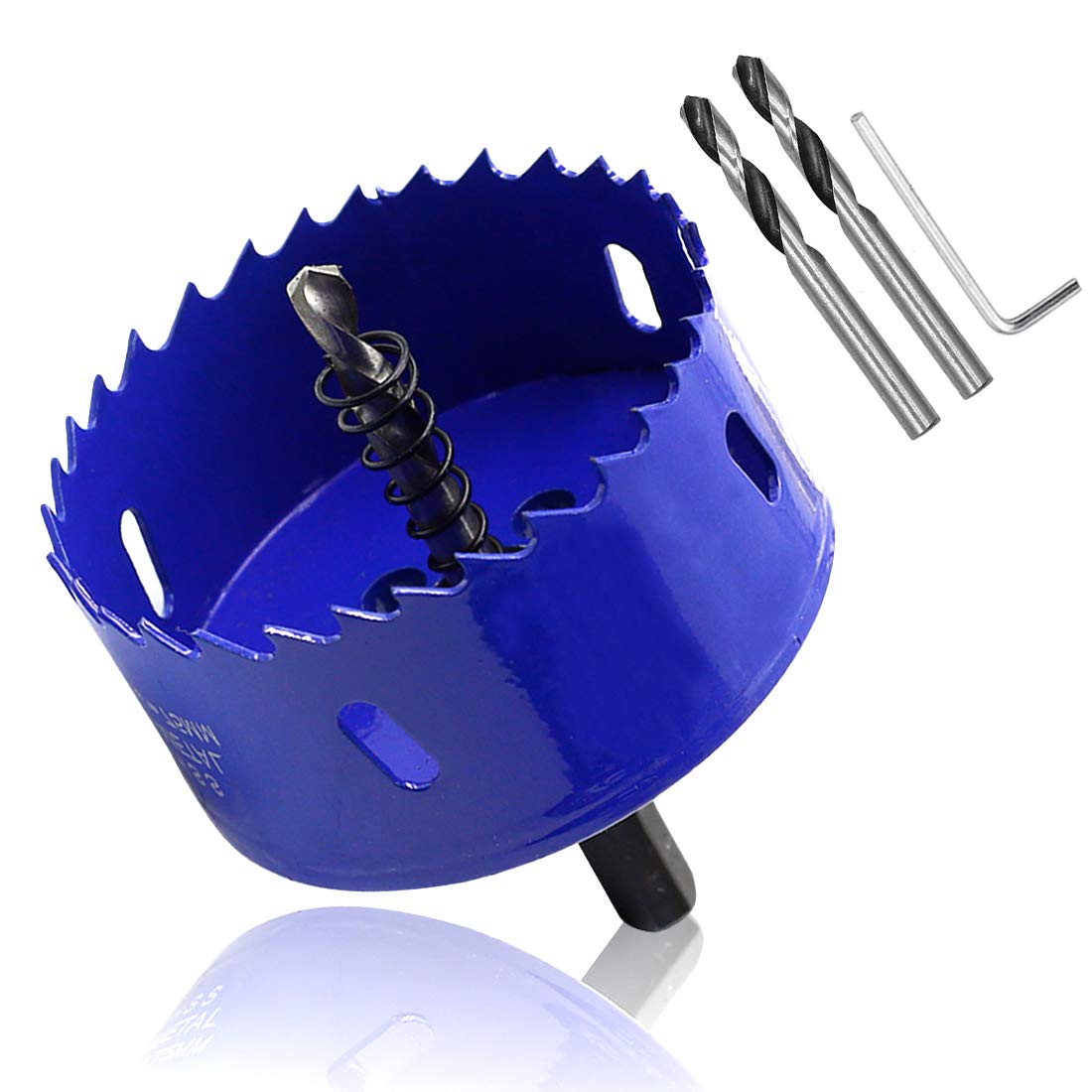 Luomorgo 3 inch 75mm Hole Saw, 1 1/4 inch Cutting Depth HSS Bi-Metal Hole Cutter with Hex Shank Drill Bit Adapter for Wood Cornhole Boards Plastic Drywall Fiberboard โ image 1