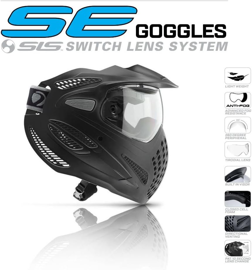 Dye SE Paintball Goggle – Single Lens Face Mask for Beginners, Comfortable Foam Fit, Field-Ready Durable Design