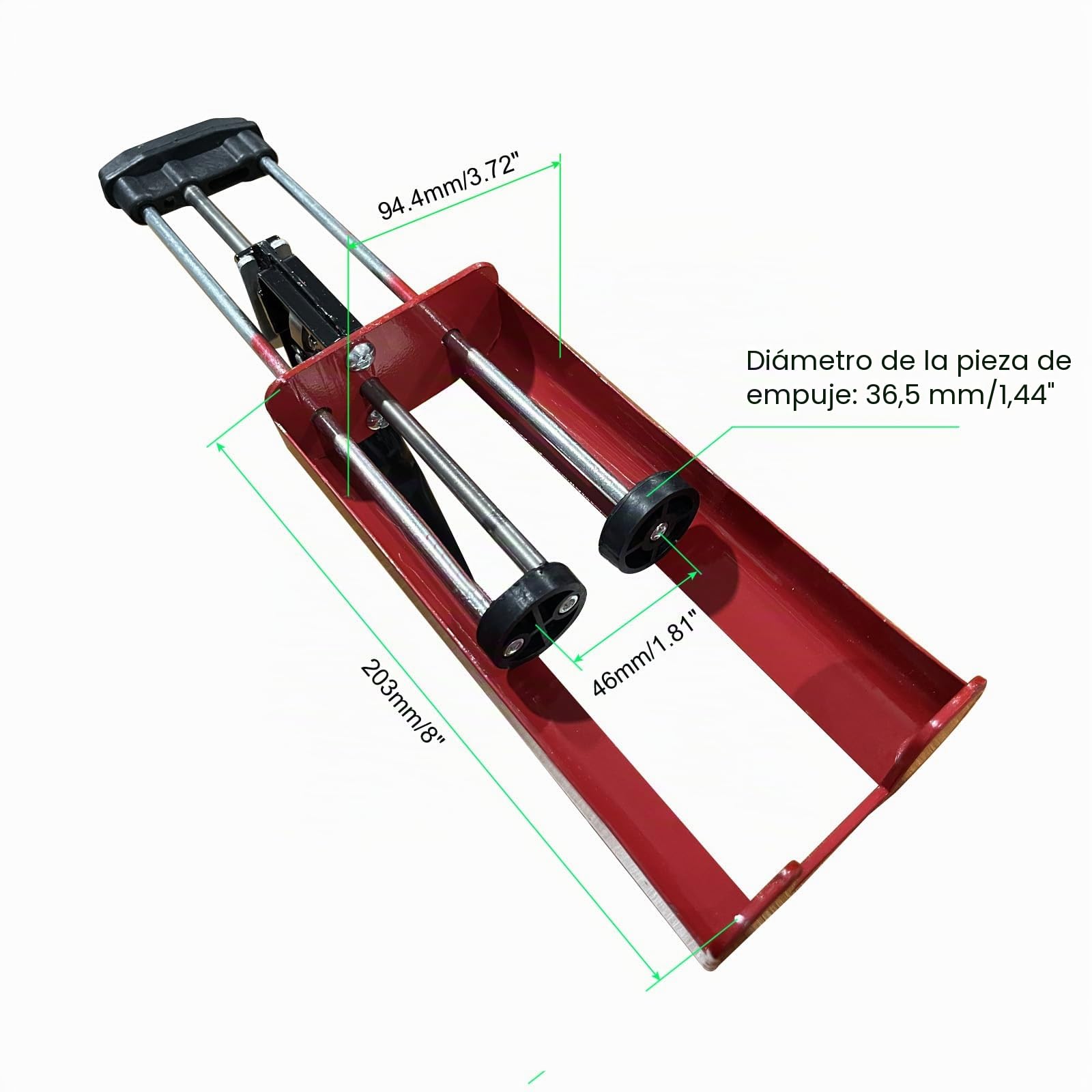 sourcing map Manual Adhesivo Aplicación Aplicador, Doble Componente Cartuchos Epóxico Calafateador Pistola, 25:1 Empuje Proporción para 400ml (1:1), Rojo