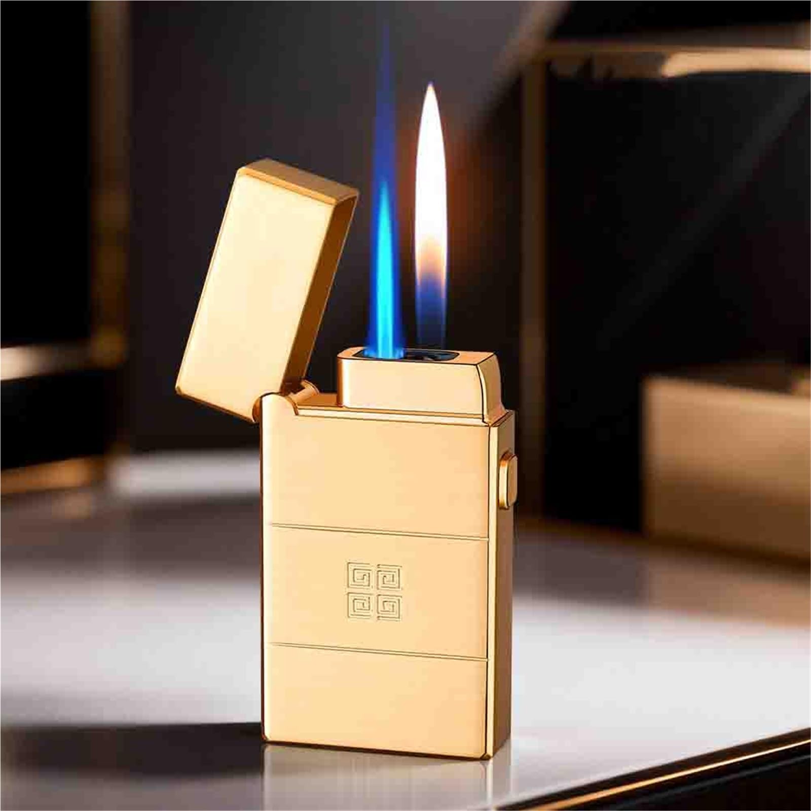 Encendedor de butano portátil de metal con tamaño de llama ajustable 1