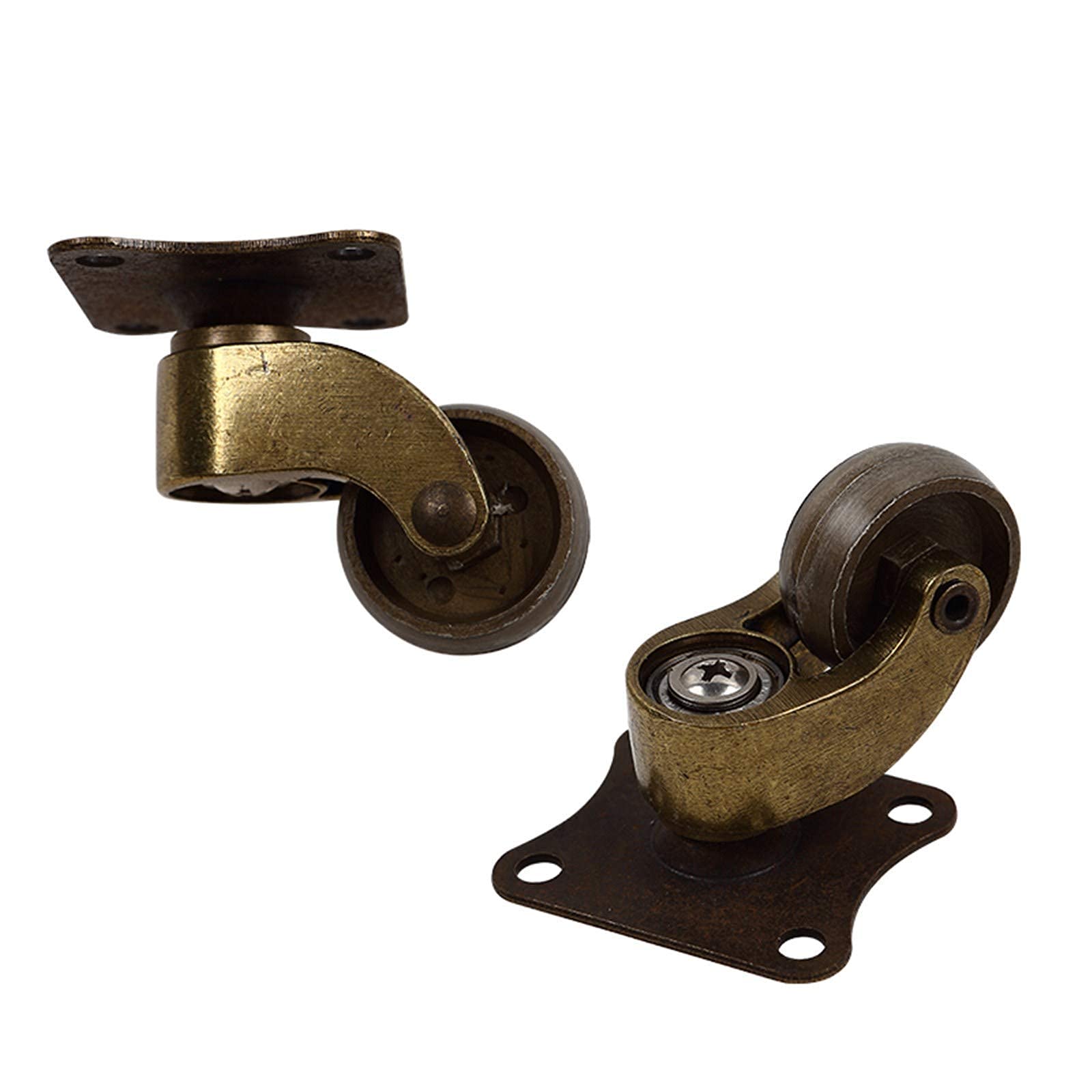 Ruote girevoli Ruote girevoli Piccole, Ruote di Ricambio in Gomma, Ruote per sedie da Ufficio a Forma di L (38 mm/1,5 Pollici 4 Freni)