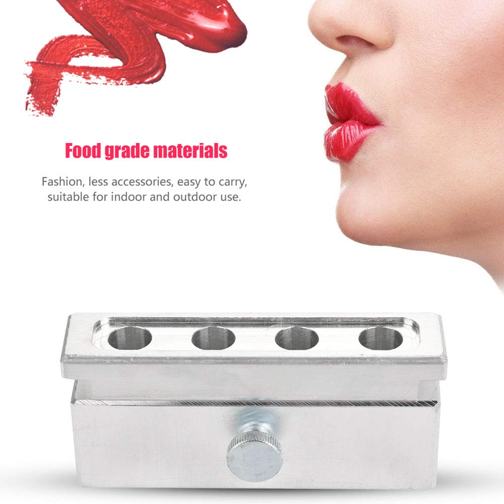 Kit de Herramientas DIY para Bálsamo Labial y Lipstick - Molde de 4 Cavidades en Aleación de Aluminio (Un Solo Uso)