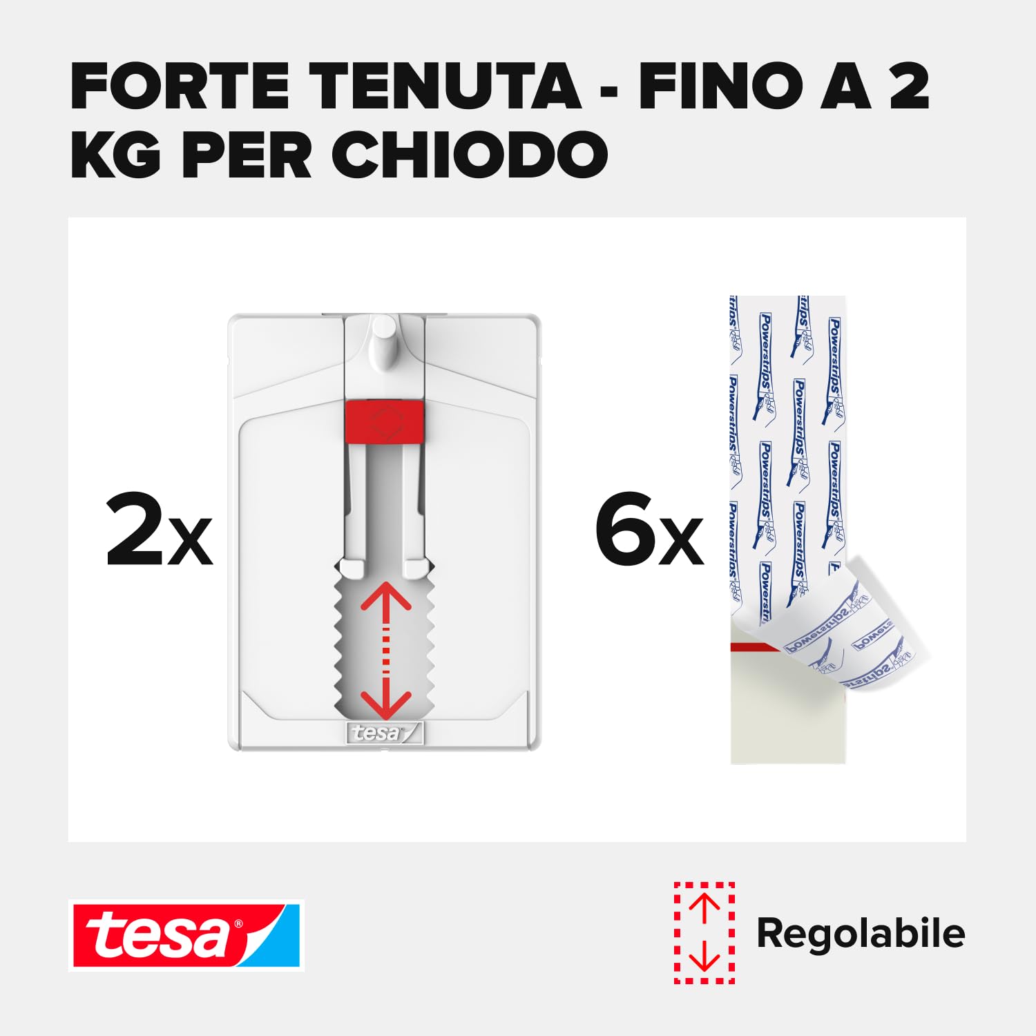 tesa Adjustable Adhesive Nail for Wallpaper & Plaster 2kg