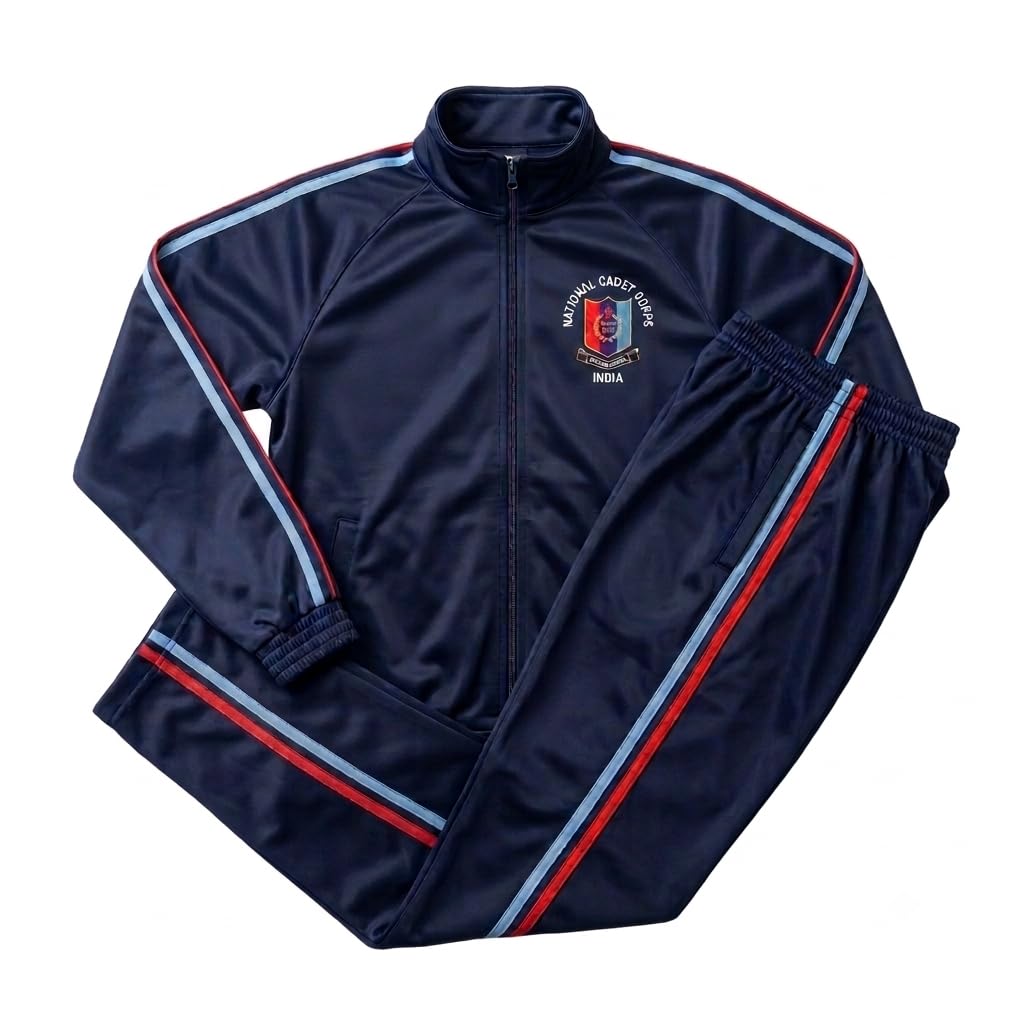 Premium NCC Tracksuit for Men and Women, National Cadet Corps Official Uniform Navy Blue Full Zip Jacket and Track Pants Combo Set|XS-34-picture-50