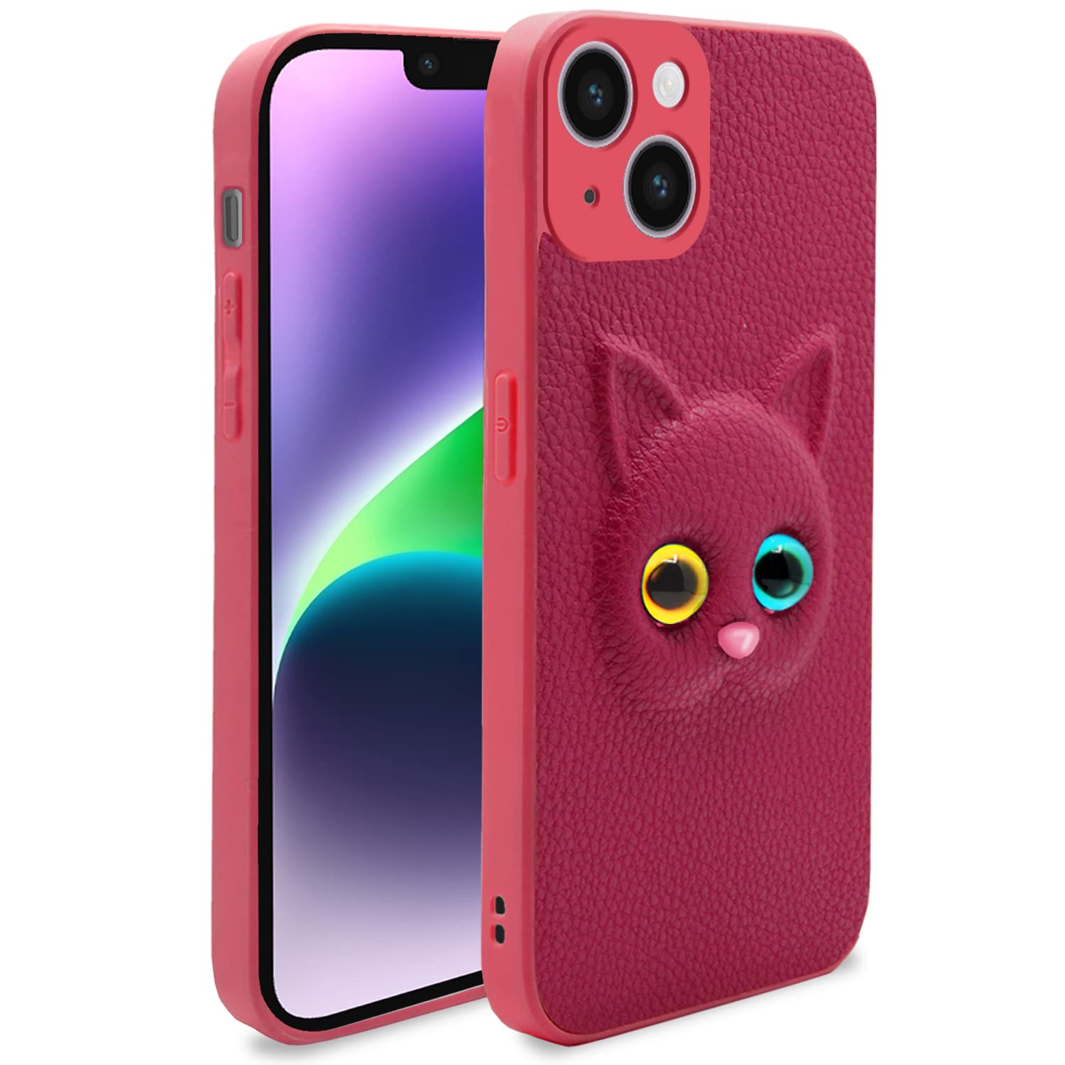 Pikkme Back Cover for Girls | Cute Cat Leather Finish | Soft TPU | Case for iPhone 14 (Pink) (B0BL6JRCZ8) Amazon Price History, Amazon Price Tracker