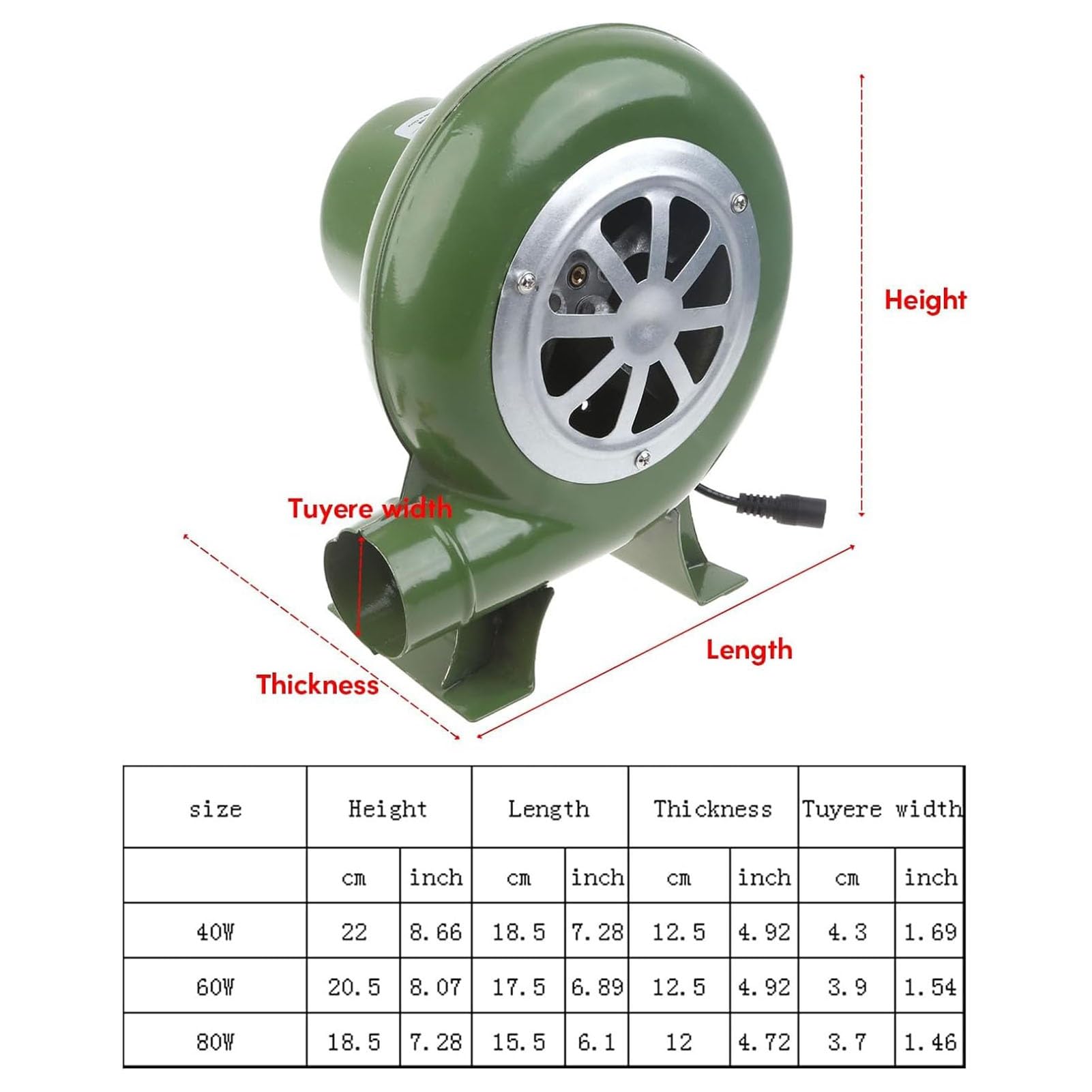 Soplador De Aire Eléctrico Centrífugo 220 V, Ventilador Bomba con Regulador(40W)