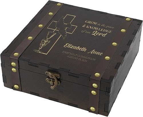 Miniatura 10 de Caja de madera personalizada para recuerdos, caja de recuerdos de boda personalizada para recién casados, caja de almacenamiento de madera
