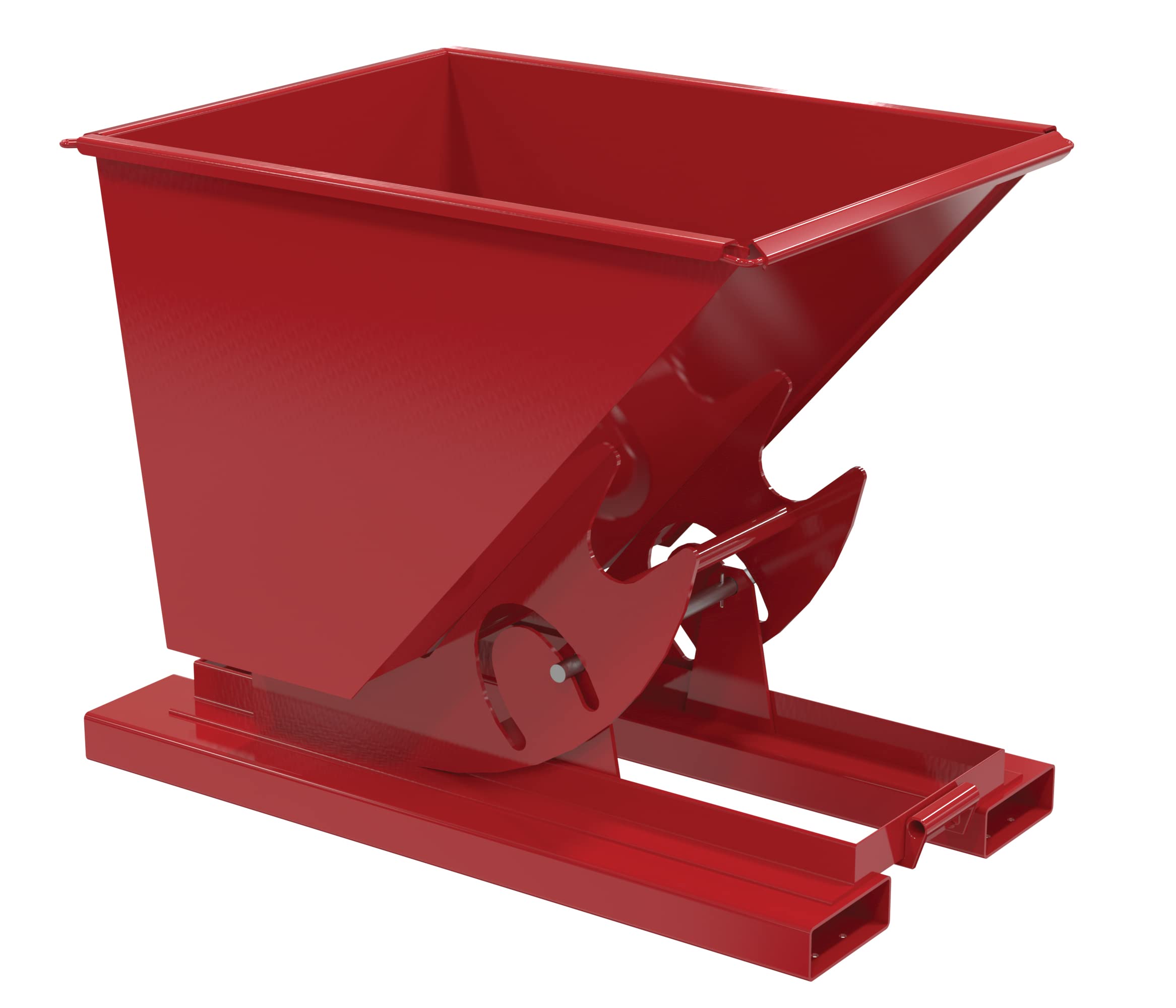 Vestil D-50-HD-NB-SR Steel Heavy Duty No Bump & Dump Hopper 1/2 Cubic Yard 6000 Lb. Capacity Soda Red