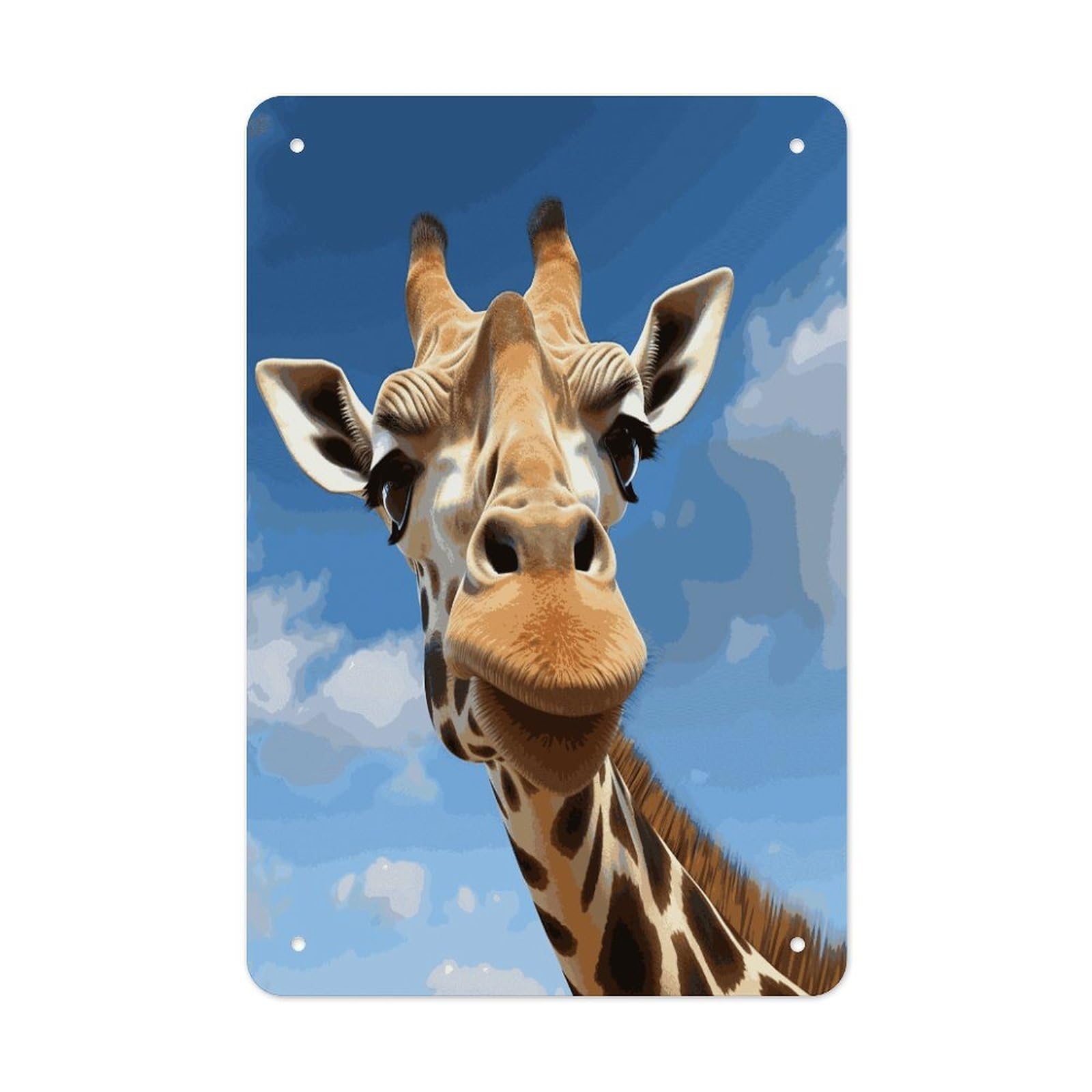 Funny Giraffe Metal Tin Sign Wall Decor Funny Retro Sign Weatherproof Metal Wall Art for Indoor Or Outdoor Retro Tin Signs for Kitchen Office Home Bar Decor 11.8 X 7.9 Inch