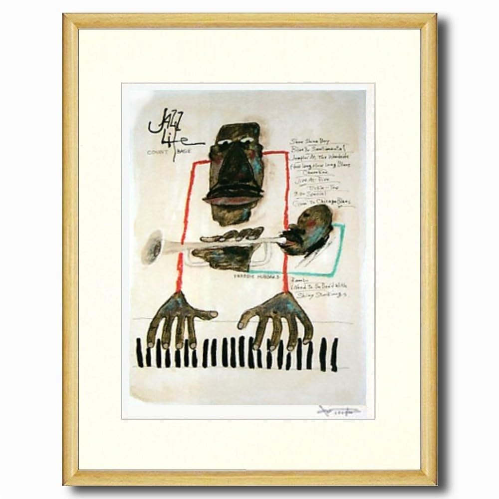 Amazon.co.jp: 津田耕 play1 ナチュラル ジクレー 版画 人物画 音楽