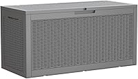 Vista 33 de Devoko Caja de almacenamiento para exteriores de 31 galones, caja de resina impermeable para terraza, con cierre y resistente a los rayos UV