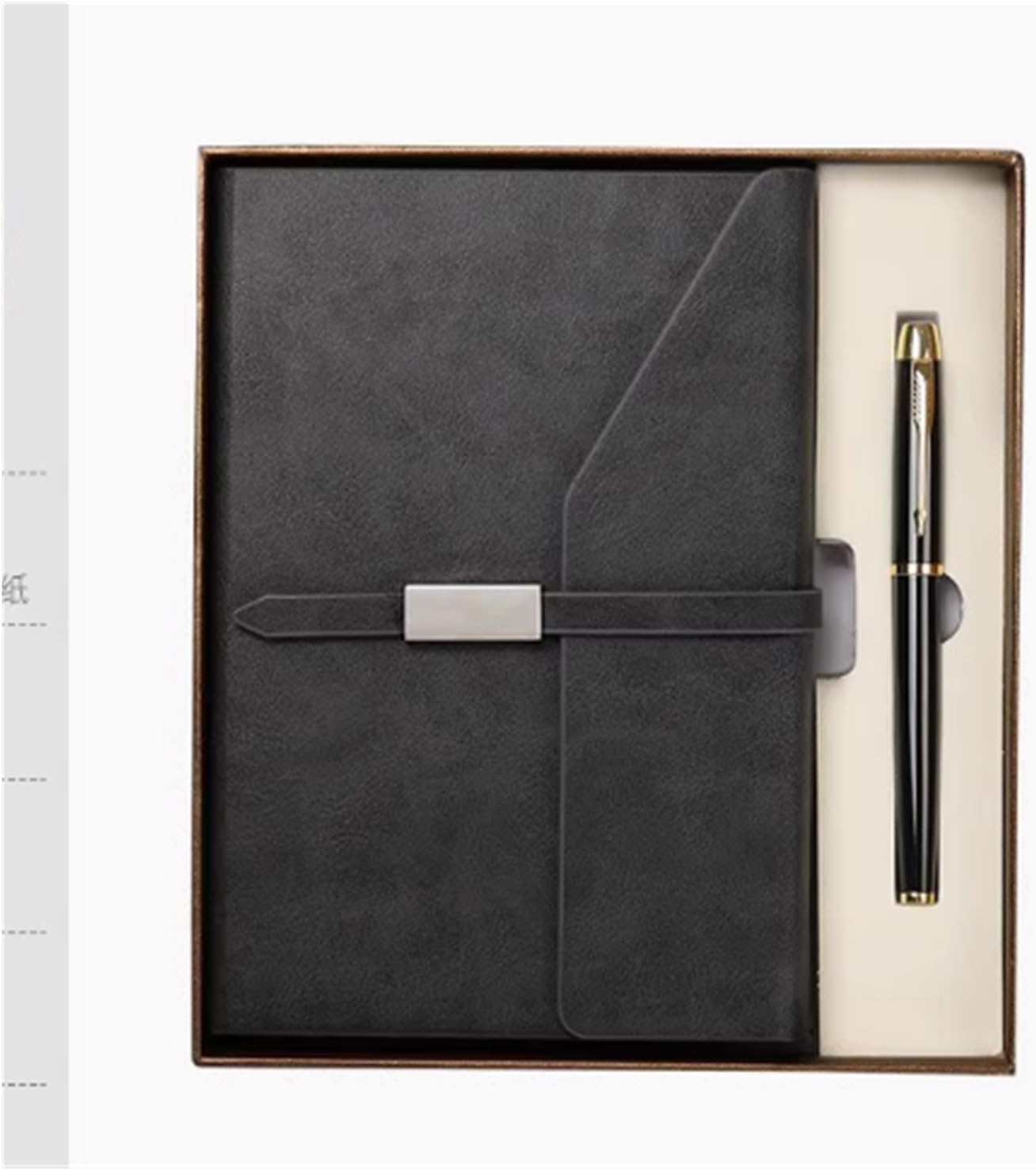 Quaderno a Fogli mobili con Fibbia, Formato A5, in Pelle, for riunioni aziendali(5,2)