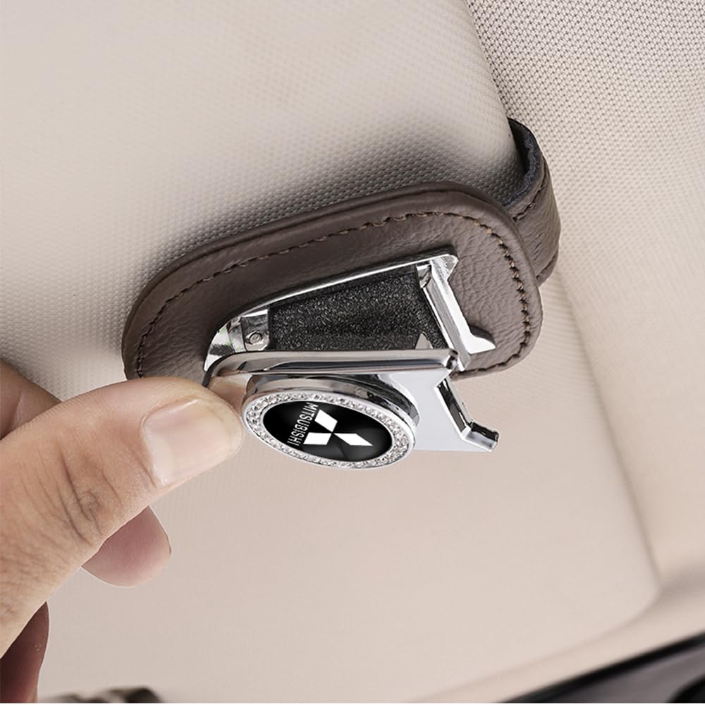 Porta Occhiali Magnetico Per Auto - Compatibile Con Mitsubishi ASX, Eclipse Cross, Lancer, Outlander - Supporto Per Visiera Parasole Antigraffio - 3