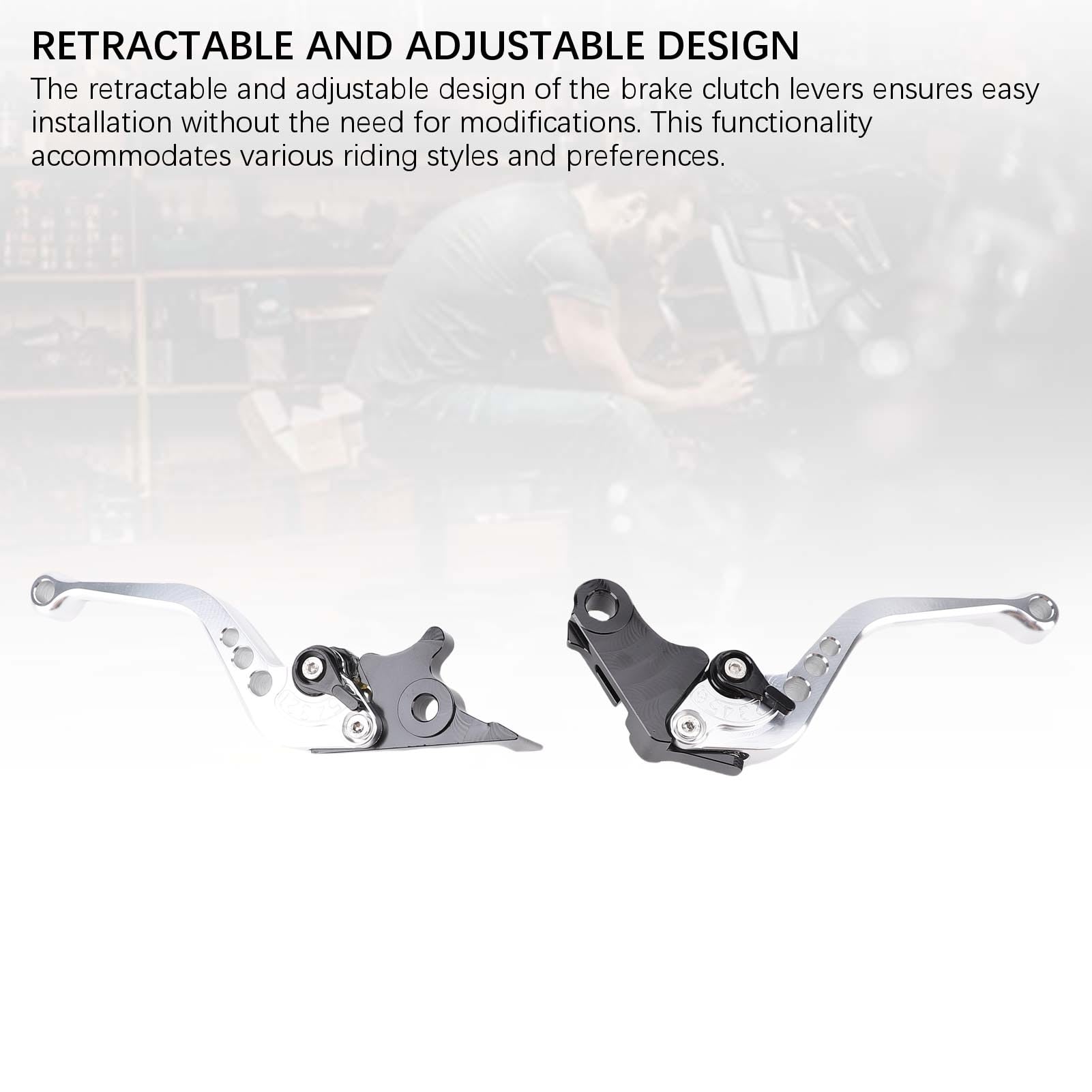 Leva Frizione Freno Motociclistica, Lega di Alluminio Universale per GB350S CB350 Rs, Leva della Frizione del Freno Facile Installare la Sostituzione della Leva a Mano Moto (SILVER)