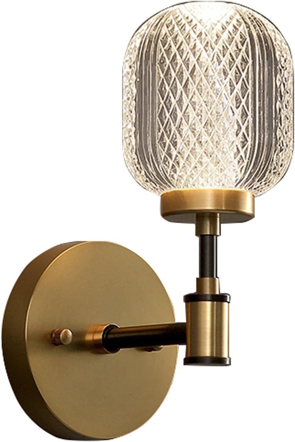 Cwcqgh Gold/Light Bedside Crystal Wall Lighting, Wall Lamps Copper Luxury Living Room Bedroom