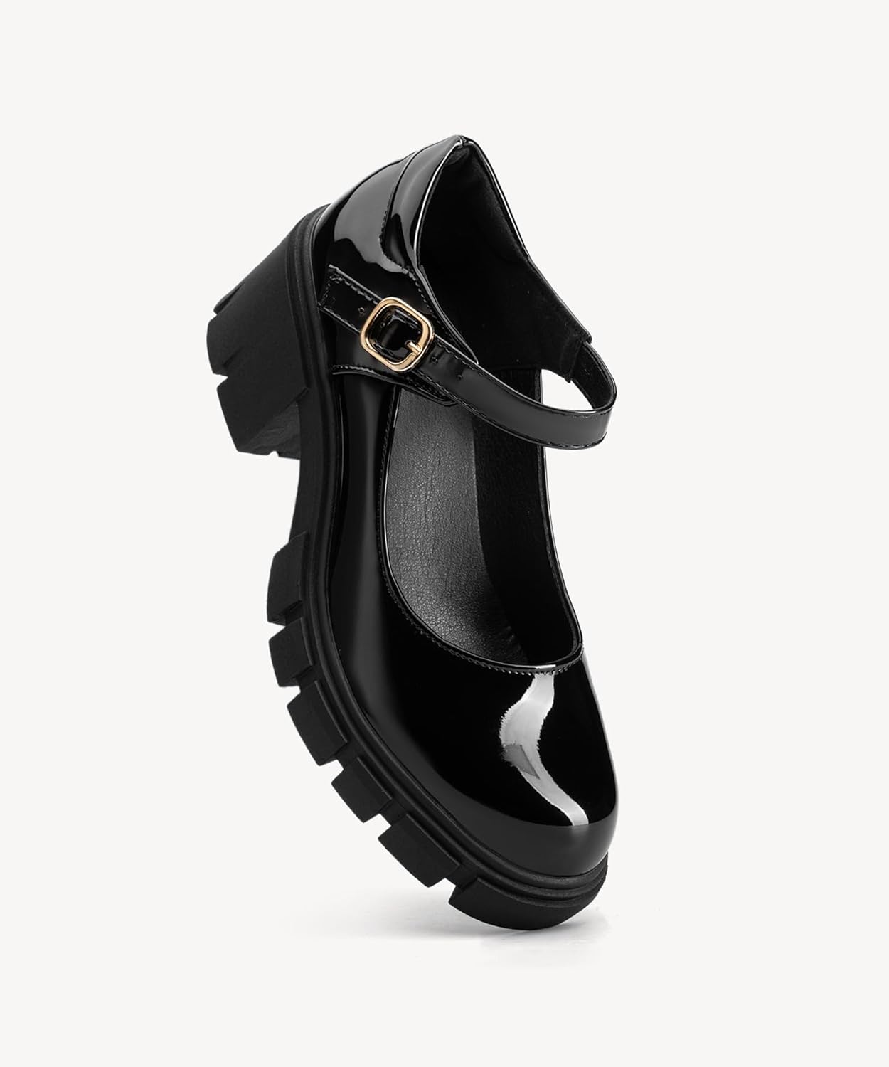 NEWBELLA Women's Mary Jane Shoes Platform Low Heel Chunky Heels Ankle Strap Round Toe Dressy Pumps Oxford Style - Image 4