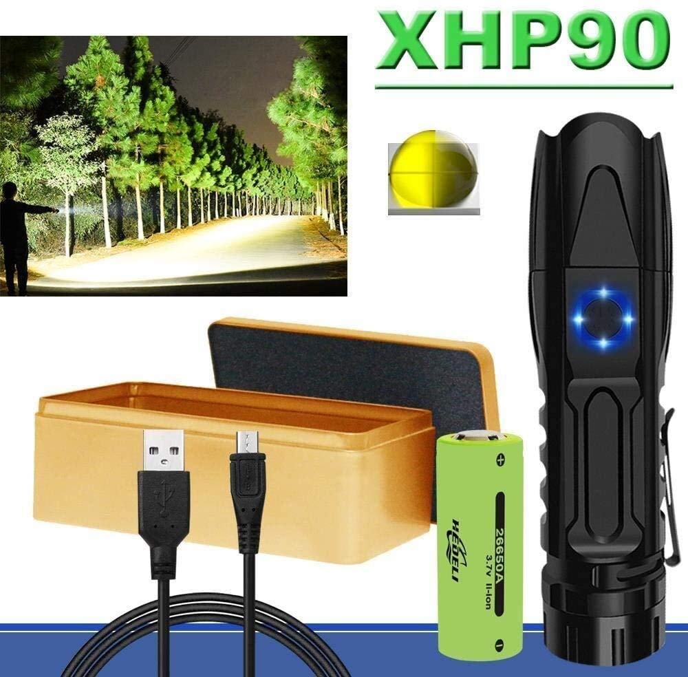 Rheng Torches Rechargeable Powerful Best Torch in The World Kids Torches for Boys Most Powerful Xhp90 Led Flashlight Xhp70 Xhp50 Tactical Waterproof Zoom Torch Mini Hunting Flashlight Use18650 Or 2665