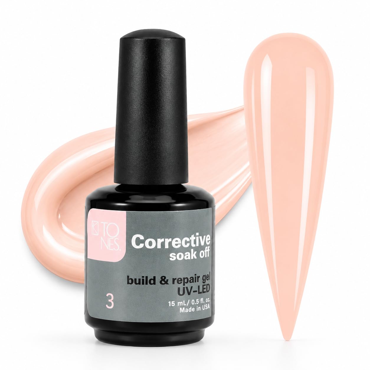 TONES Color Corrective Soak-Off Gel Polish (03 Nude) - Professional or DIY Gel Nail Polish UV/LED - 15 ml - 0.5 fl Oz