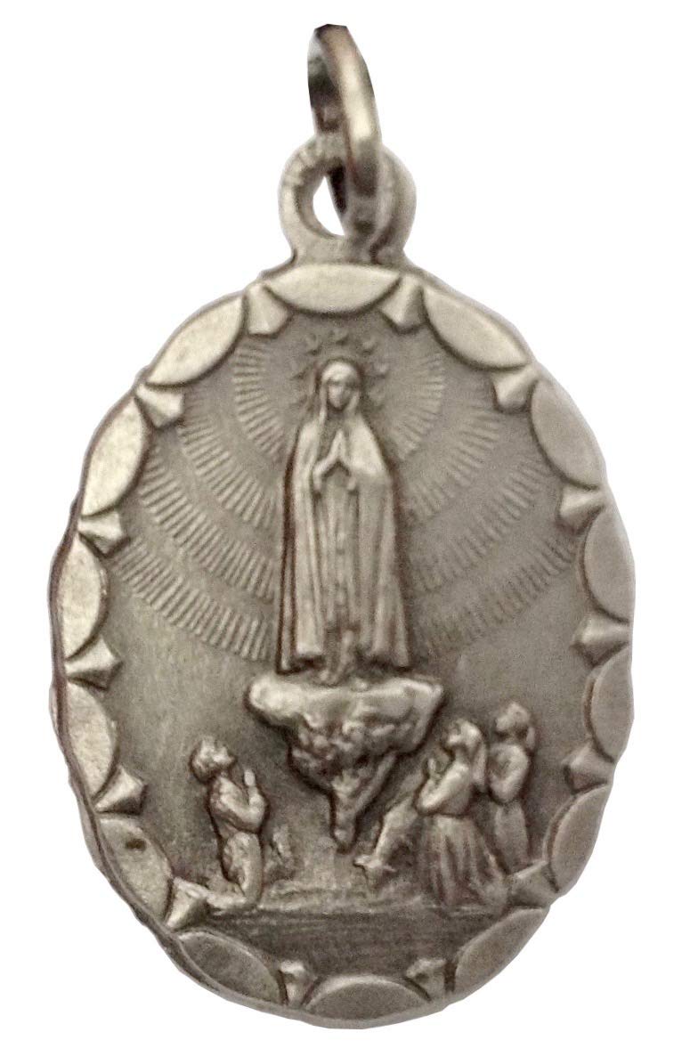 I G J MADONNA OF FATIMA MEDAL (OUR LADY OF FATIMA)- OVAL SHAPE -100% MADE IN ITALY - THE PATRON SAINTS MEDALS