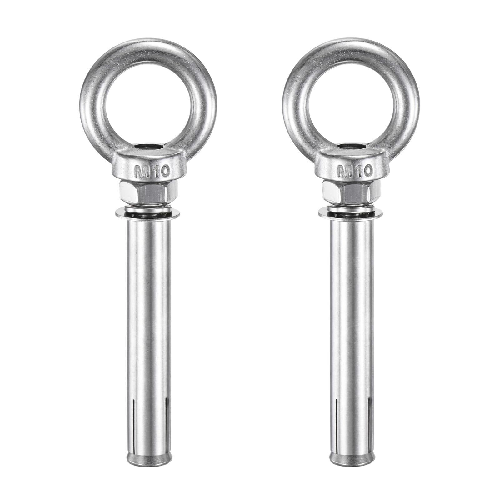 M METERXITY 2-Pack Concrete Anchors Eye Bolt, M10x120mm 304 Stainless Steel Wall Concrete Brick Anchor Expansion Bolts Fastener Screw for Shade Sails/Clothesline/Fences, Shoulder Eyebolt