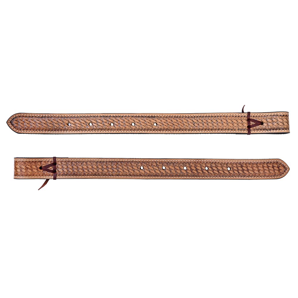 HILASON Western - Sella per cavallo in pelle billette con cestino intrecciato