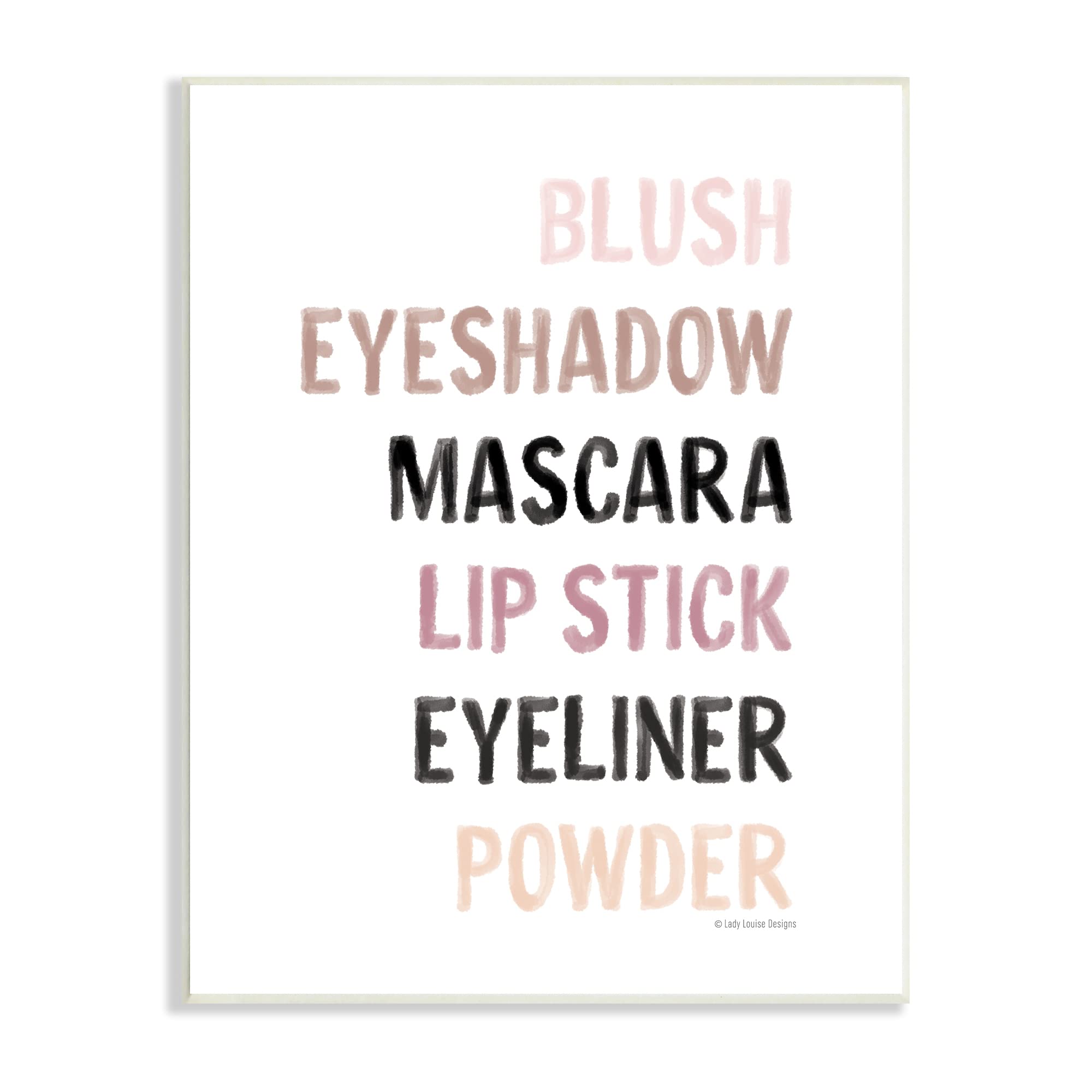 Stupell Industries Makeup To-Do List Blush Mascara Lip Stick Blush, Design by Lady Louise Designs