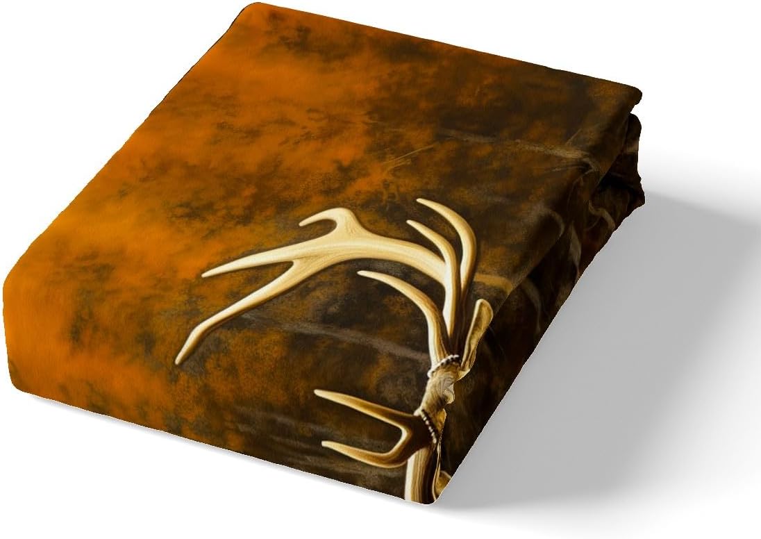 Deer Hunting Bedding Set Twin,Woodland Animal Hunter Comforter Cover for Men Boys Adults Room,Rural Western Farmhouse Elk Deer Duvet Cover Retro Countryside Adventure Quilt Cover with 1 Pillowcase