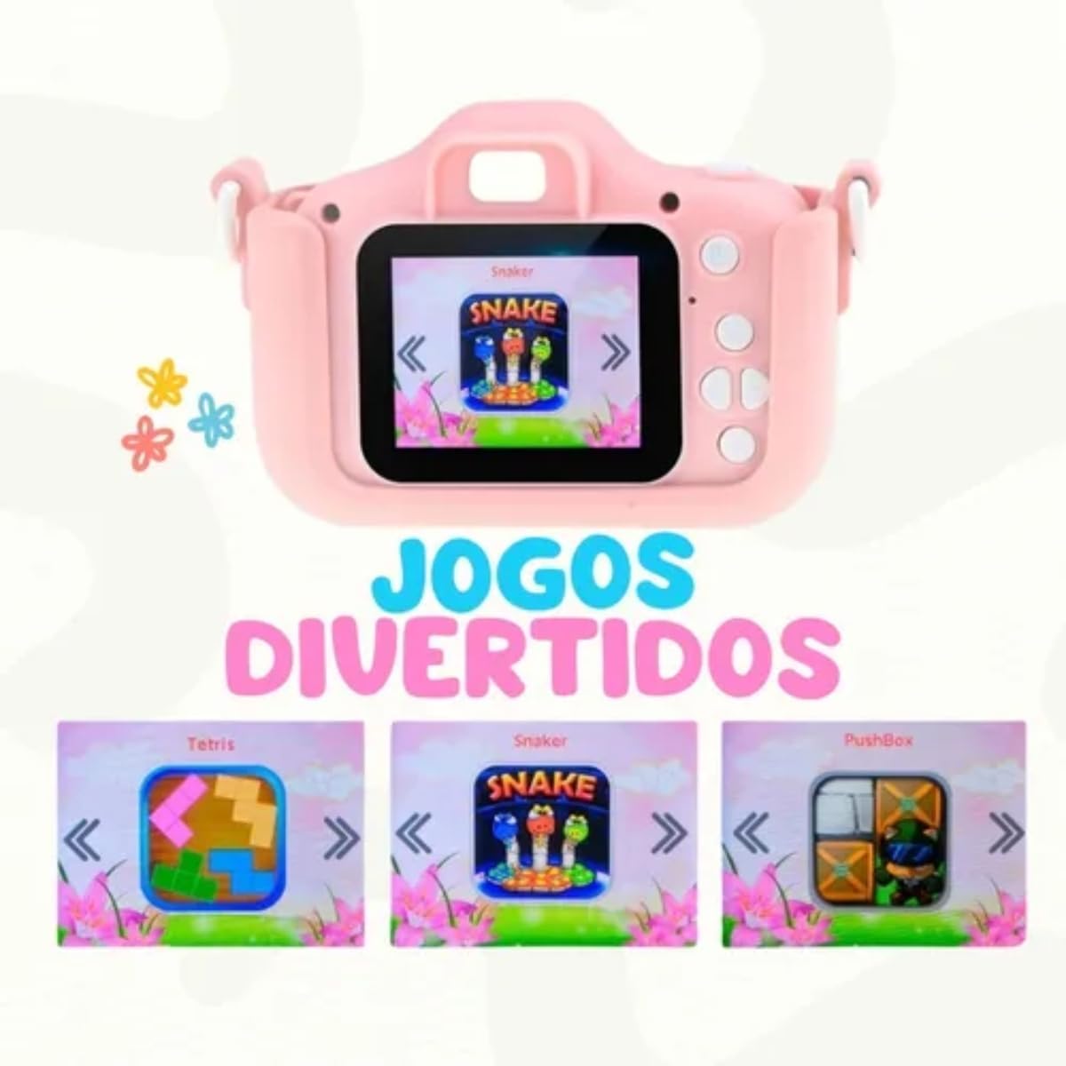 Máquina Fotográfica Infantil Digital – Vídeos HD, Fotos 13 MP, Tela 2″, 4× Zoom, Jogos, Bateria Recarregável USB - YASDA (AZUL)