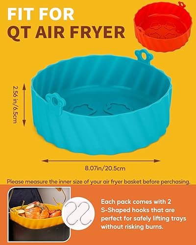 Miniatura 2 de Forros para freidora de aire reutilizables para freidora de aire doble Ninja Foodi, forros rectangulares para freidora de aire, paquete de 2 forros