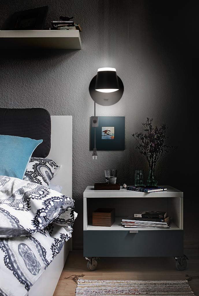 Black Friday 🔥 Kernorv Modern LED Plug in Wall Sconces, Bedside Wall Lamp with Switch Lighting Fixture 350 Rotation, Headboard Lights for Bedroom 10W 6000K (2 Pack)