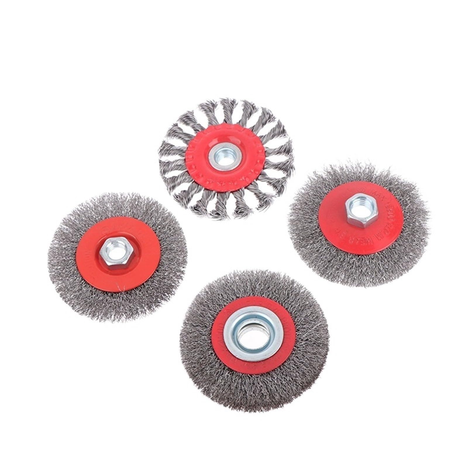 Disques à brosse métallique, Brosse en fil d'acier torsadé 75mm/100mm M14, retrait rouge for meuleuse d'angle(A2)