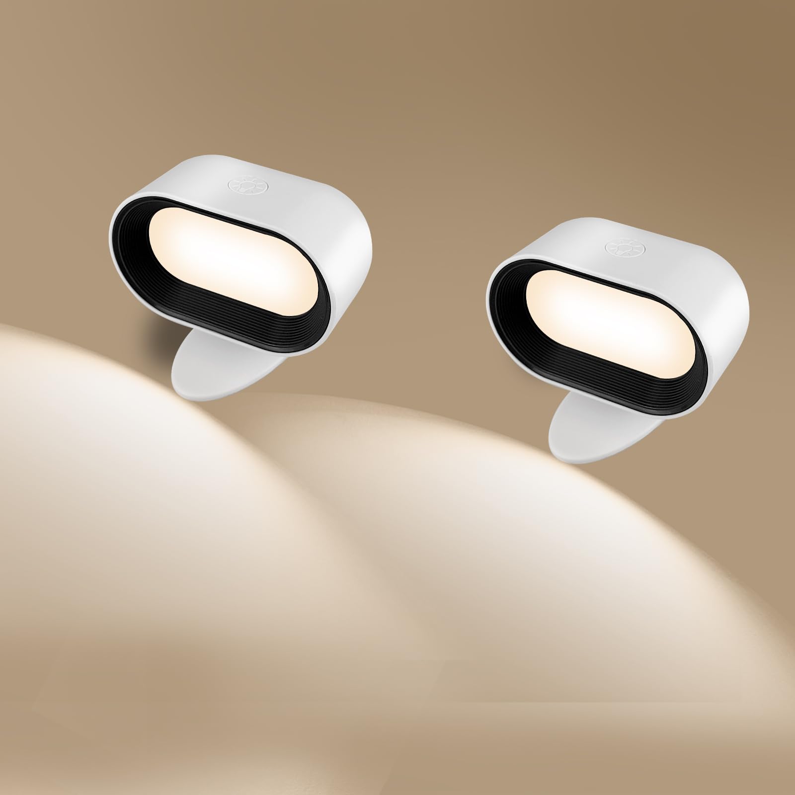 AISUOWall Light Set of 2, Touch & Remote Control Light, 7 Color Temperature & 5 Brightness Levels, 360 Degree Rotate Ball, Built-in 2500mAh Battery, Rechargeable Wall Light for Bedroom, Living Room