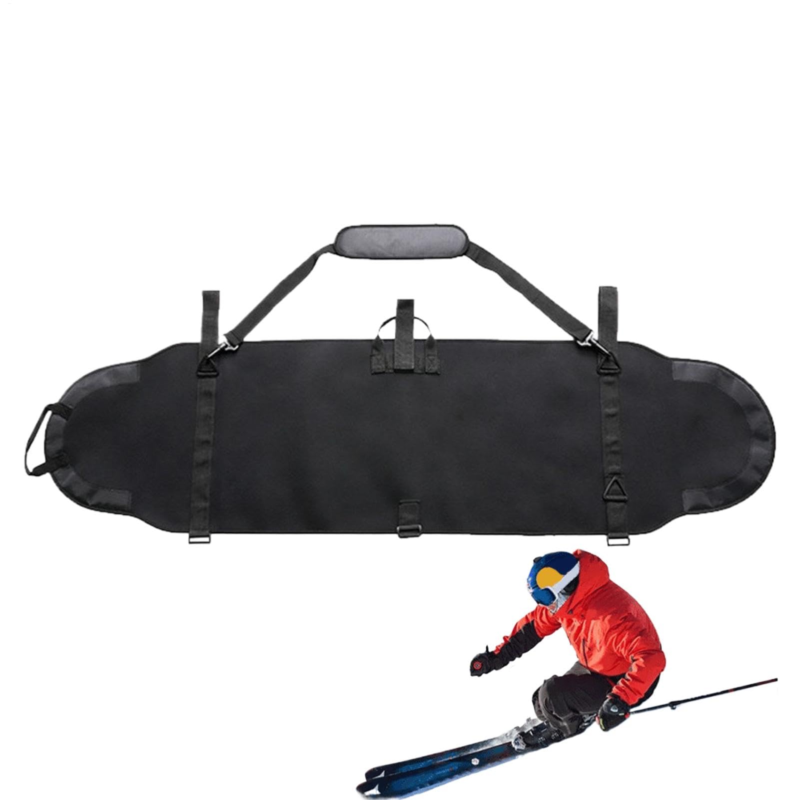 Generico Borsa da Snowboard per Viaggi Aerei, Impermeabile, Resistente, Portatile, Nero, 145x40 cm