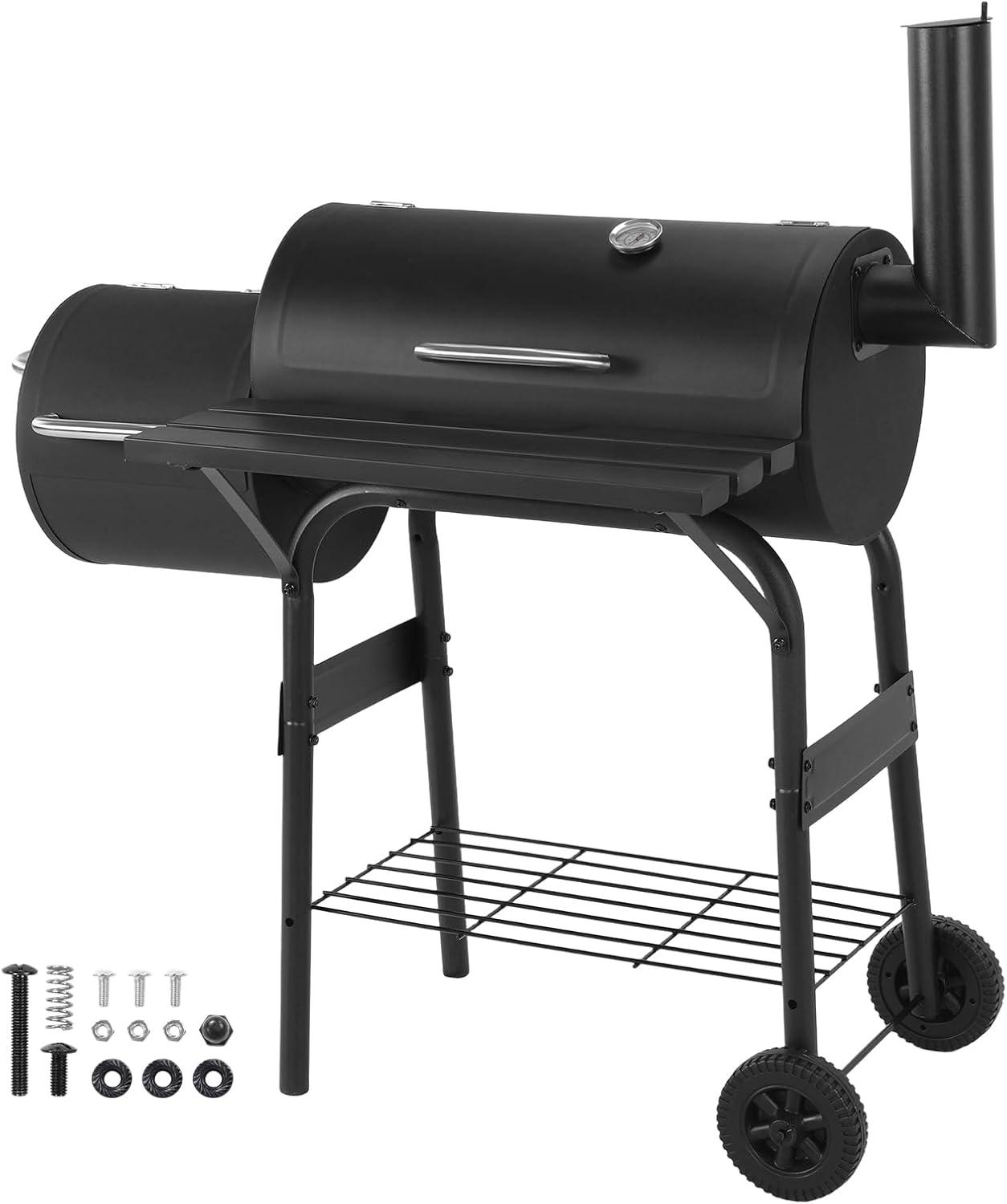 Extra Large Smoker Grills, 192 Sq. In. Cooking Space Spacious Barrel Charcoal BBQ Grill for Patio, Picnics, Camping & Backyard Cooking