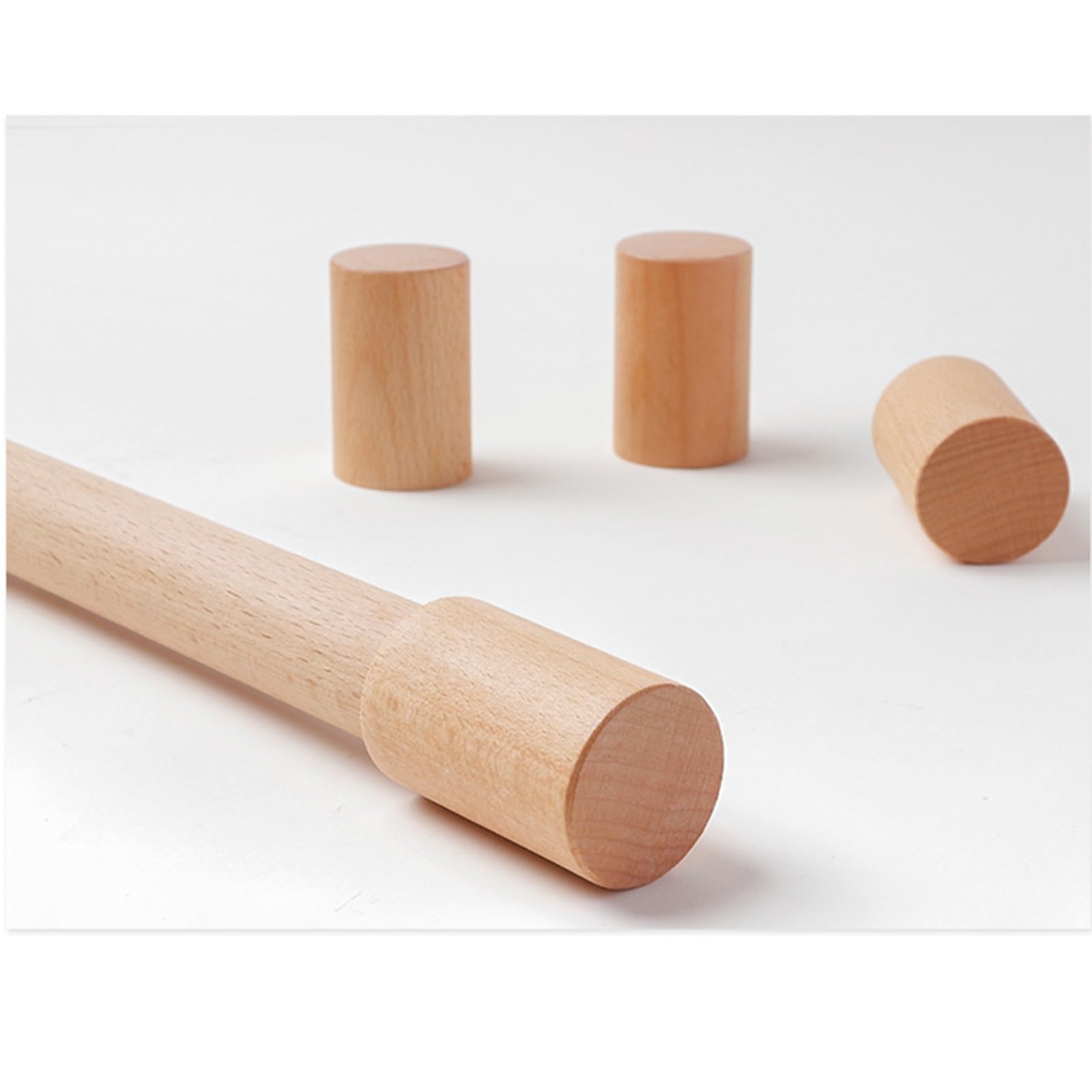 Tringle à rideau réglable en bois pur B avec anneaux – Tringle romaine solide pour décoration d'intérieur élégante – 260 cm – Solution de suspension double/simple pour fenêtres