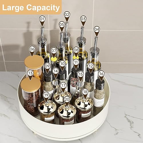 Miniatura 4 de Lazy Susan - Organizador giratorio para gabinete, contenedor de plástico de 10.5 pulgadas, almacenamiento de especias, organizador de perfume de