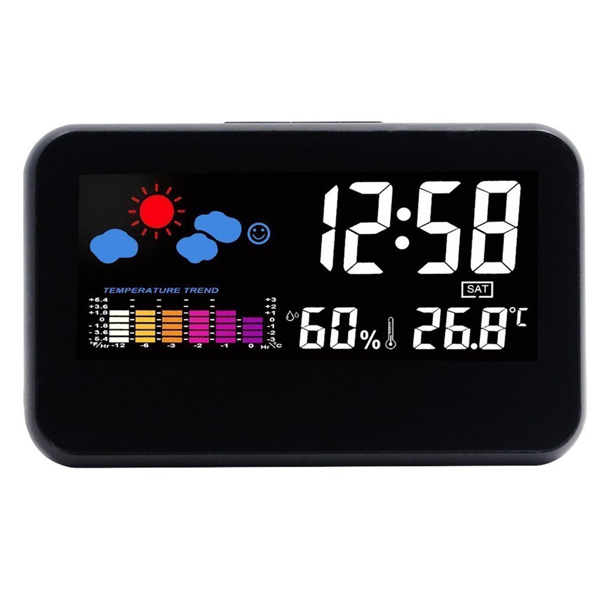 Thermometer Hygrometer Smart Backlight Function Easy to Read Digital LED Display Weather Station with Indoor Temperature Weather Forecast Alarm Clock-image-21