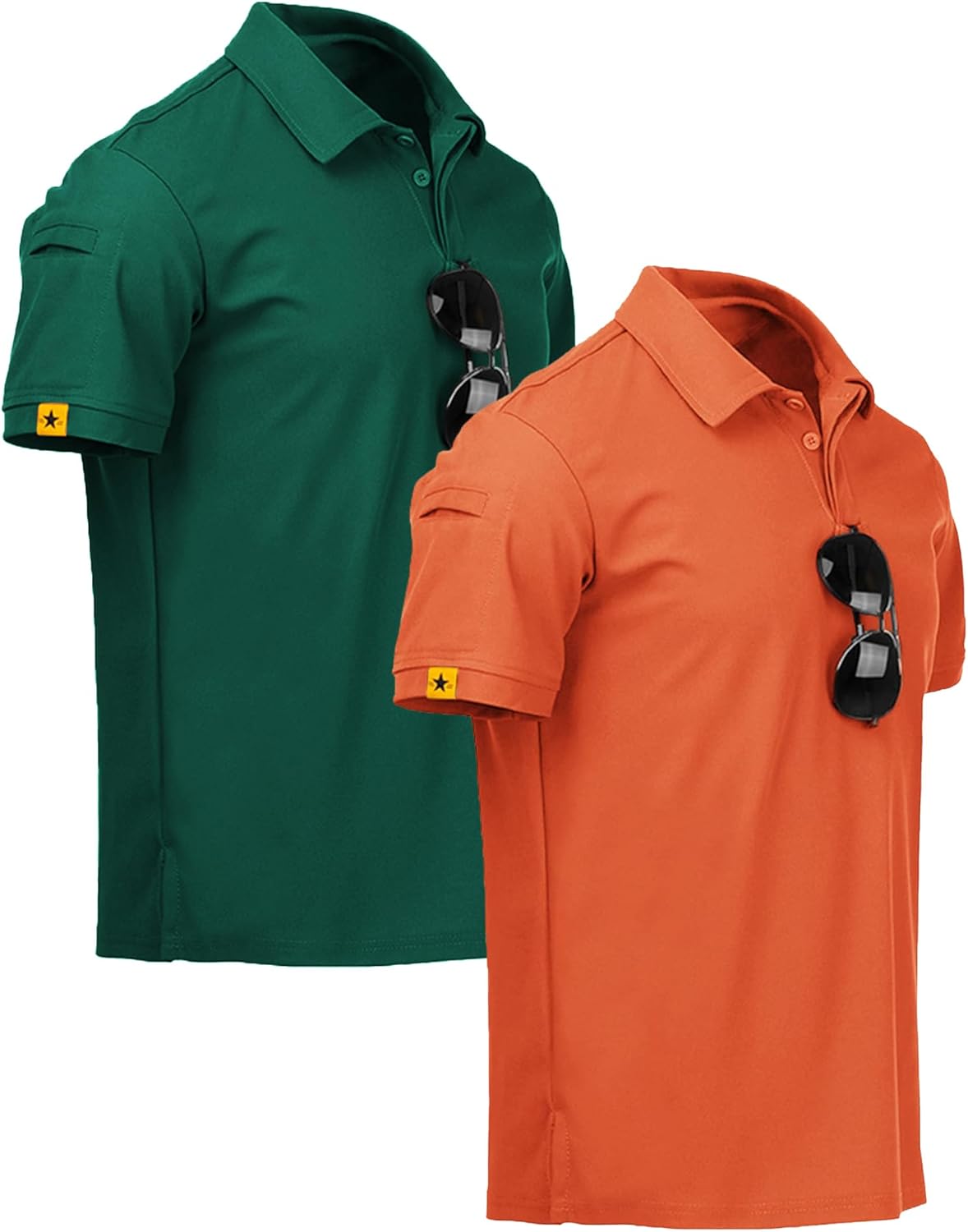 ZITY Mens 2 Pack Polo Shirts Short Sleeve Performance Sports Golf Shirt for Men Tactical Shirt
