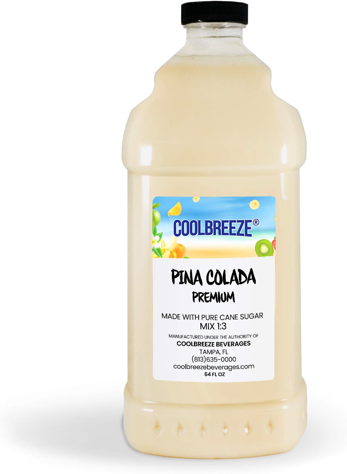 Beverages Premium Frozen Drink Machine Flavor Syrup Granita Slush Mix - 1/2 Gallon Bottle (Pina Colada)