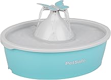 PetSafe Butterfly Cat Water Fountain with Pump & Filters - Cute Water Dispenser with 50 oz Capacity - Pump & Filters Keep Water Clean & Fresh - Filter Contains 2X More Carbon Than Other Brands
