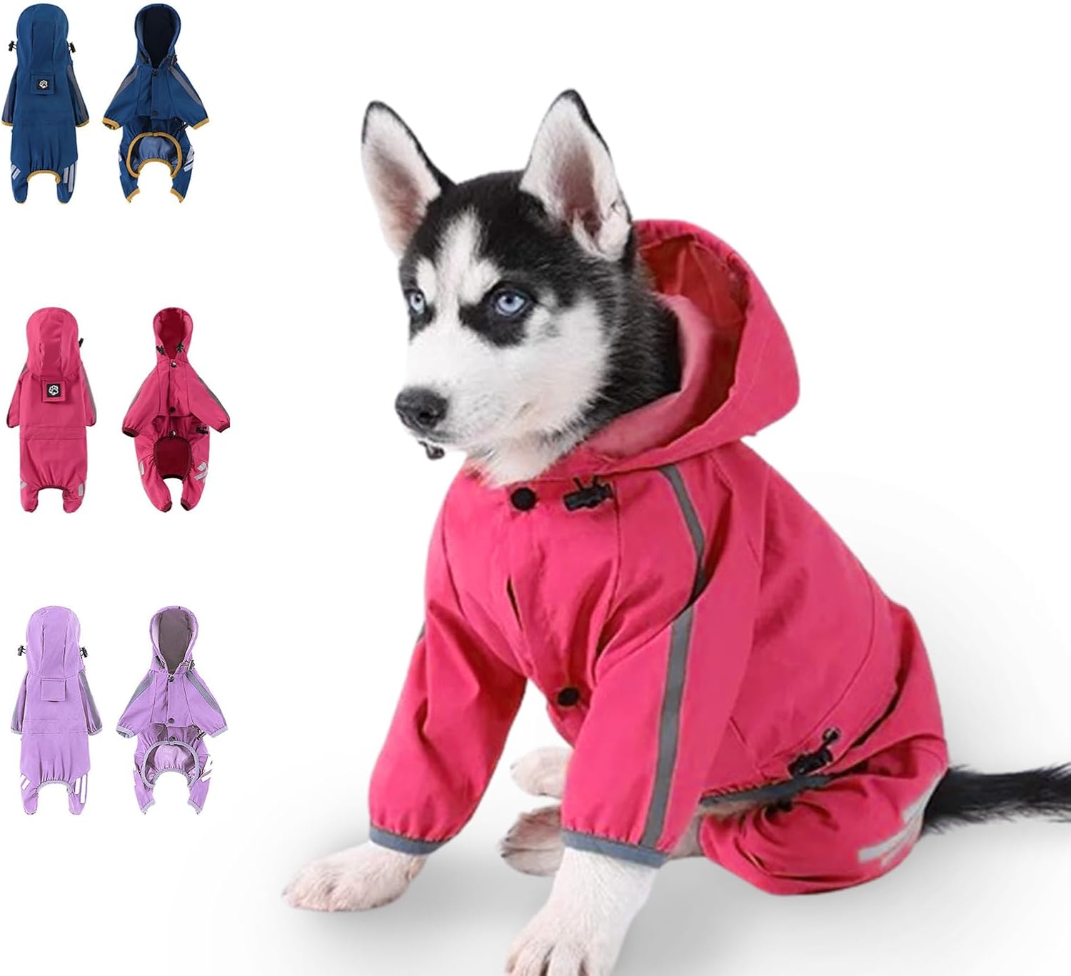 Dog Raincoat, Dog Rain Jacket for Puppy Dog with Hat