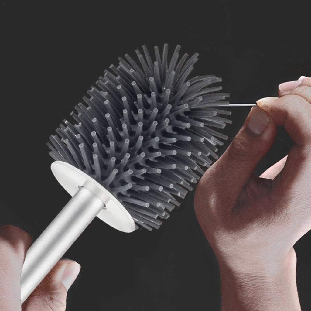 Toilet Brush,Multifunctional, Stainless Steel Soft Cleaning Kit with Long Handle for Bathroom Silicone Bristles