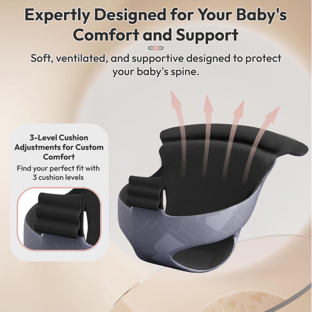 StarAndDaisy Walker for Kids 6 to 24 Months/Baby Walker Boy & Girl with 360° Rotational Wheels, Removable Tray& Padded Seat/Foldable Walker for Kids for 1 Year with Adjustable Height -Black