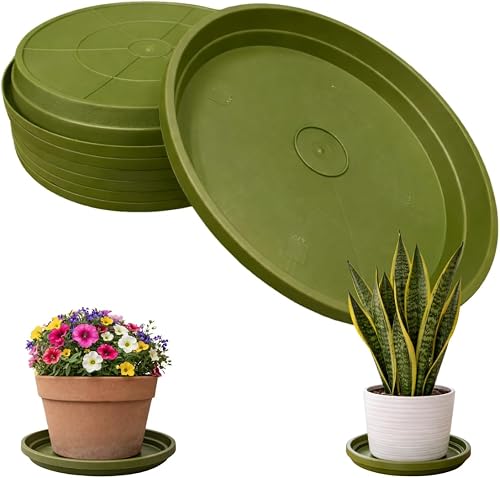 smart spring 10 Inch Plant Pot Tray USA Made – Durable Plastic Flower Pot Saucer
