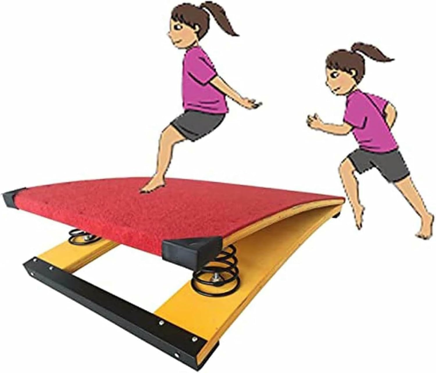 Children's Gymnastics Springboard Vault Training Elastic Board Children's Beginner Springboard Steel Spring and Jumping Mat Arc Jumping Bridge/Vault