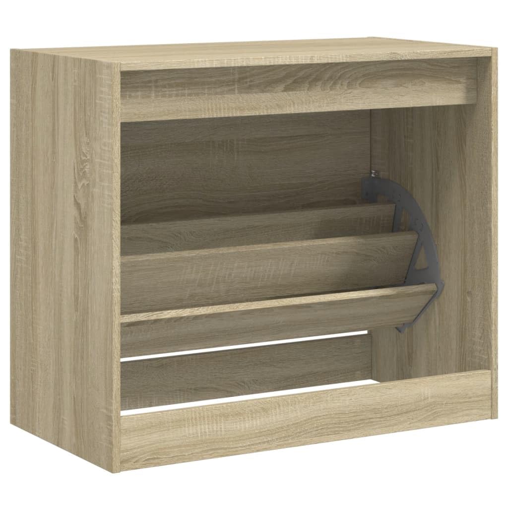 Scarpiera Rovere Sonoma 80x42x69 cm Legno Multistrato con Cassetto