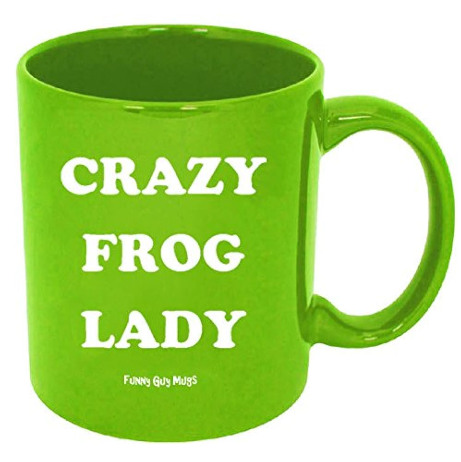 Funny Guy Mugs Crazy Frog Lady Ceramic Coffee Mug - 11oz - Ideal Funny Coffee Mug for Women