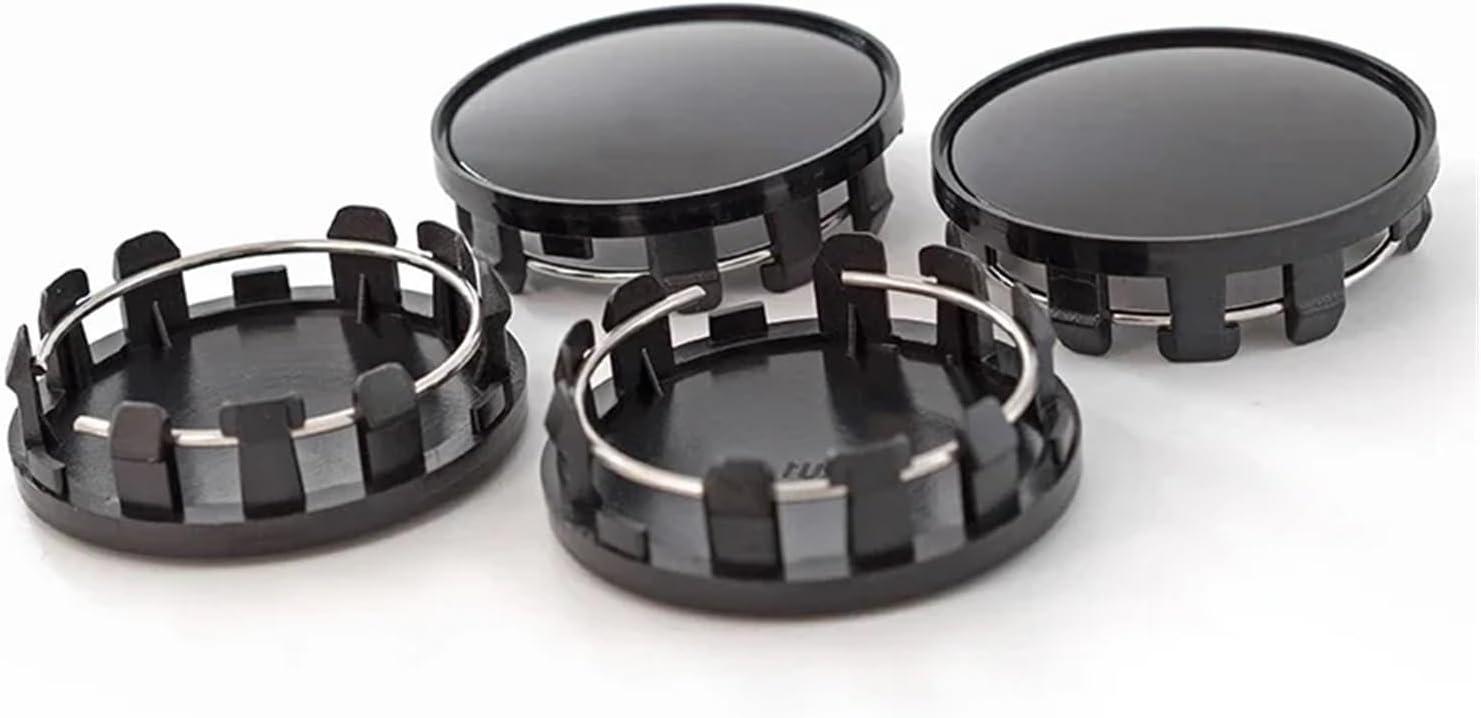 100Pcs 59MM Wheel Hub Cap Tire Rime Center Cover Universal 56mm Sticker ABS Hubcap Car Accessories(Black)